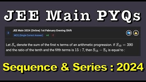 Let  Sn denote the sum of the first  terms of an arithmetic progression. If  S10=390