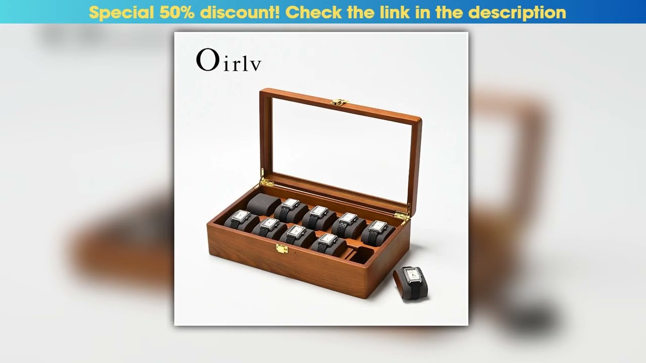 Oirlv 10 Grids Watch Box Wooden Jewelry Box Watch Organizer Case Men Women Mechanical Watchs