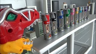 Power Rangers Dino Charge 10 batteries in the dinosaur mouth Toys 파워레인저 다이노포스 공룡 입속 10개 다이노셀 장난감