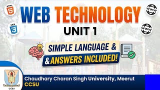 Web Technology Unit 1 One Shot Revision | CCSU Meerut BCA | Easy Hindi Explanation