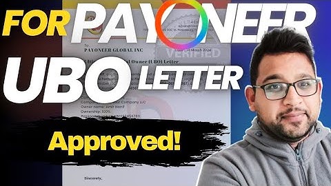 UBO Letter (Ultimate Beneficial Owner) 100% Approved By Payoneer