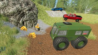 Finding cave full of gold while mudding | Farming Simulator 22