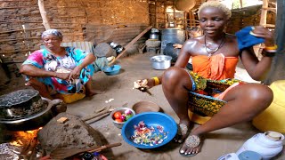 African village cooking.  SUPRISING a Muslim family with Lunch.