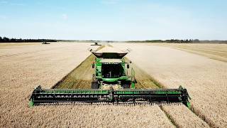 4X John Deere Combines On Duty Big Harvest