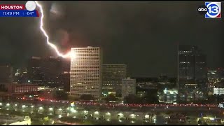 Rare moment caught on ABC13's tower cam during scattered storms