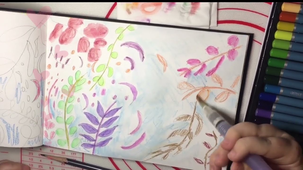 Creating a botanical piece in my sketchbook using AquaBlend pencils by Spectrum Noir