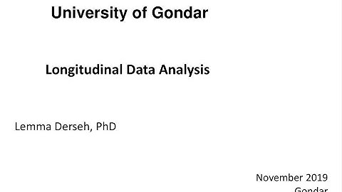 Longitudinal Data Analysis - Part 1