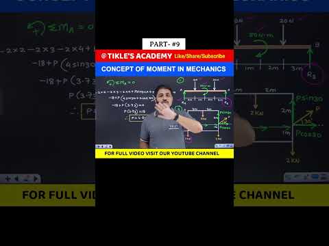 CONCEPT OF MOMENT IN ENGINEERING MECHANICS (PART 9) | Statics #shorts  #tiklesacademy