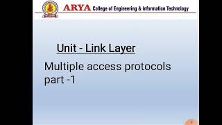 MULTIPLE ACCESS PROTOCOL PART-1 BY KHUSHABOO DHADHICH | Arya College