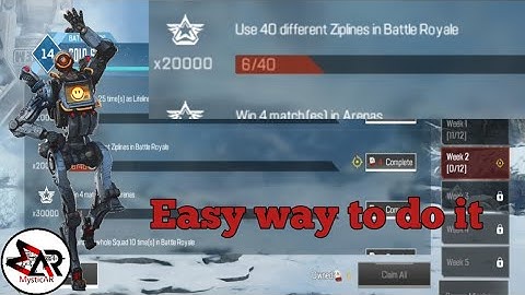 Use 40 different ziplines mission : Apex Legend Mobile