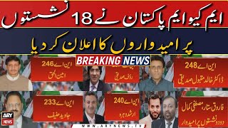 Elections 2024: MQM-P announces candidates for 18 seats