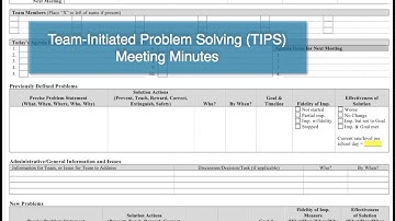 Meeting Minutes in Team-Initiated Problem Solving