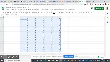 Generar tabla de números aleatorios en Google Calc