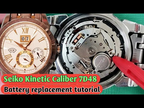 Seiko kinetic 7D48 battery replacement tutorial. - YouTube