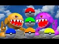 Ms pacman  new two robot pacman vs two spiky monster pacman fighting in pokemon 23