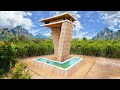 177 days build most beautiful bamboo house with greatness swimming pool by ancient skills