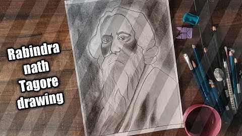 part 1 ll how to draw Rabindranath Tagore with grid method easy pencil sketch shading.