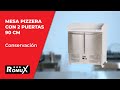 Vídeo: Mesa Pizzera Refrigerada de 2 Puertas de 90x70 cm con Superficie de Mármol ®Romux