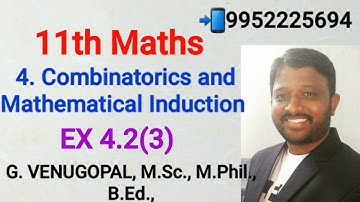 11th maths|exercise 4.2 q no 3|chapter 4|combinatorics and mathematical induction |explained in tami