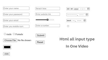 Most important Html input type | Html Input type in one video for beginners 2024