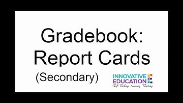 Secondary Report Cards (update)