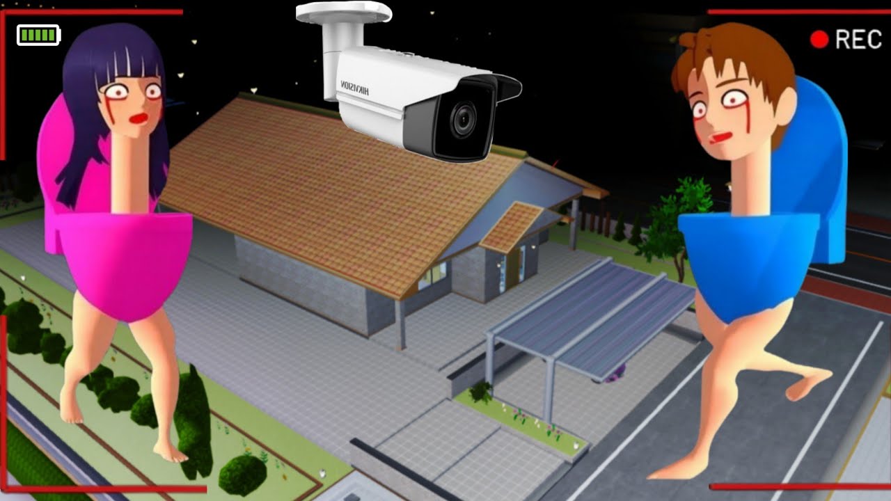 Yuta & Mio Panic! CCTV Catches Skibidi Toilet Outside Rina's House 😱 | Sakura school Simulator game 