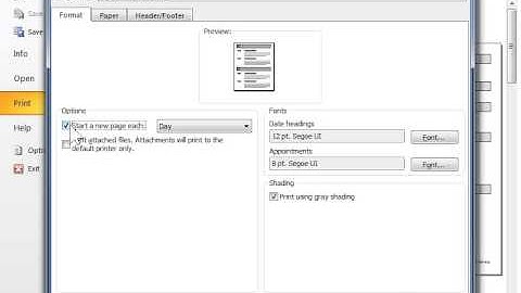 Outlook 2010 Print Appointment and Meeting Details