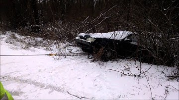 How to winch a car from a ditch