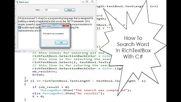 How To Search Word In RichTextBox With C#