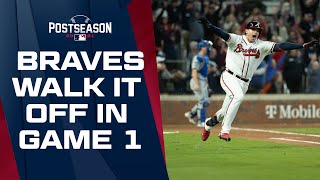 Braves WALK IT OFF in NLCS Game 1! Austin Riley drives in Ozzie Albies to win a thriller in Atlanta!