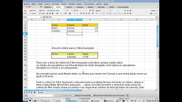 LibreOffice Calc   filtro avançado