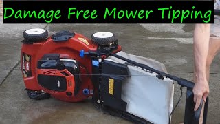 How to Properly Tip a Lawn Mower  Oil Change  Blade Sharpening  Cleaning Under Deck