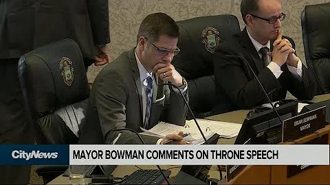 Mayor Bowman comments on throne speech