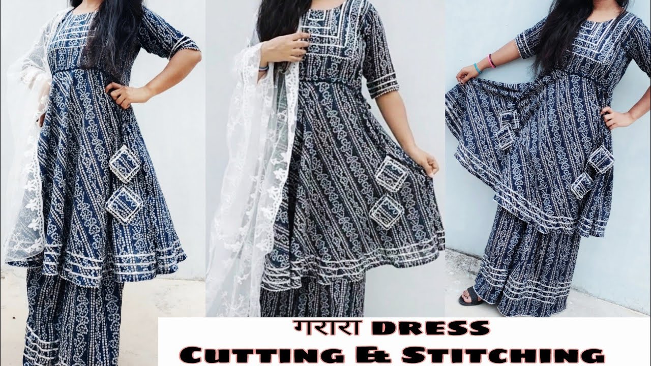 Front open umbrella cut kurti cutting and stitching