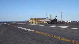 F\/A-18 Catapult Afterburner Launch on the USS Nimitz