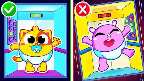 Safety Rules In The Elevator With Dinosaurs ⚠️🦖 Funny Kids Songs & Nursery Rhymes♥️
