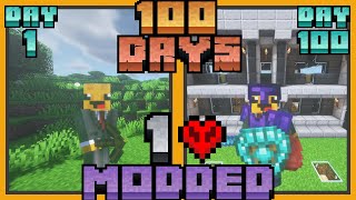 I Spent 100 Days in Modded 1 Heart Minecraft... Here&#39;s What Happened