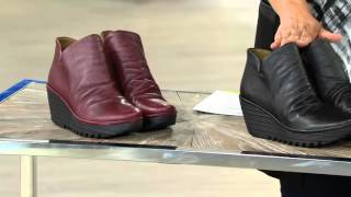 Fly London Leather Ruched Ankle Boots - Yip on QVC