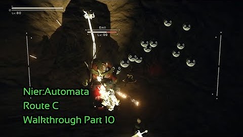 Nier: Automata 100%  Walkthrough - Part 10 - Route C - Ending D and Fighting Emil ( No Damage )