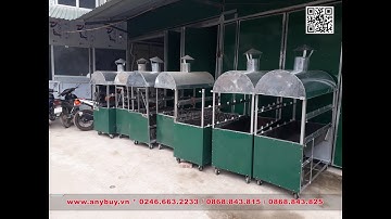 [ Lò nướng than hoa ] Lò quay vịt 2 tầng 10 xiên sử dụng motor điện hoặc mortor ắc quy