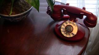 1934 Western Electric 202 phone test red with rare brass dial .