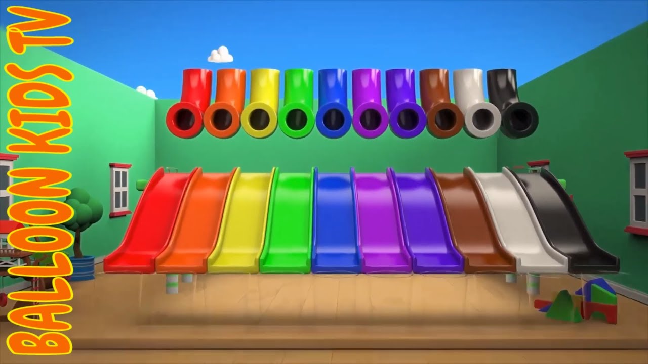 CHILDREN LEARN HOW TO COUNT 1 TO 10 DOWN A COLORFUL SLIDING BOARD FUN