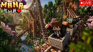 Building the BEST Roller Coaster in Mana SMP S3 🎢🔥 (🔴LIVE)