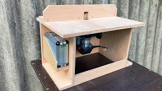 How to Make a Cheapest and Easiest Mini Router Table - Trimmer Table from plywood . Woodworking