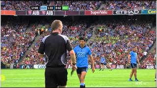 Dublin vs Mayo Semi Final 2015 Johnnie Cooper Yellow and Great O'Connor Free for Mayo