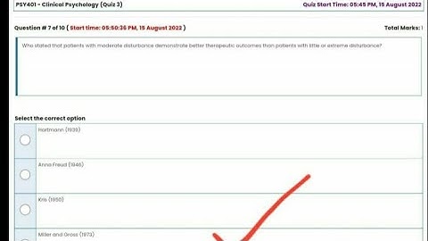 PSY401 | Clinical Psychology| Quiz3 & Quiz4 | Solved final term exam