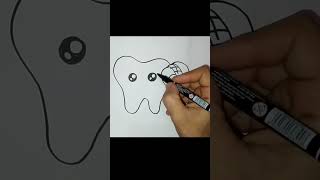 how to draw a tooth