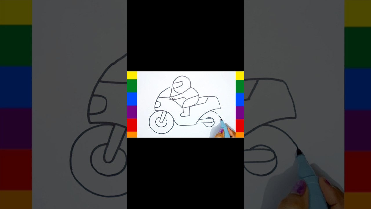 Bike Riding Drawing// Easy Drawing of Bike Riding 😊