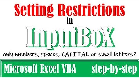 Setting restrictions for data entry using VBA | The Like operator | Input Box #excel #vba