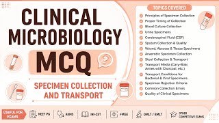 Clinical Microbiology MCQs | Specimen Collection & Transport | High-Yield Questions | PART 1